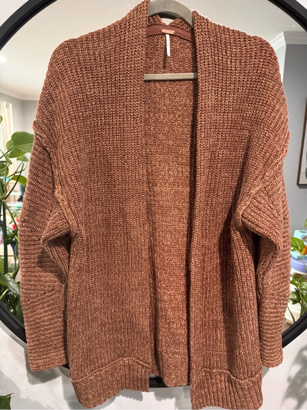 Free People High Hopes Open-Front Brown Women's Cardigan Sweater